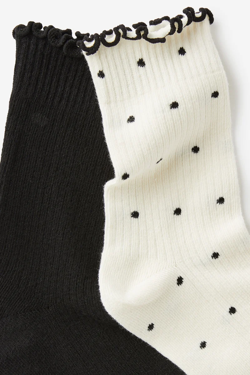 Rubi  The Perfect Pair Frill Rib Crew Sock 2Pk for Women | Best Price UAE